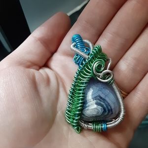 Hand wrapped polished amethyst pendent!!!!